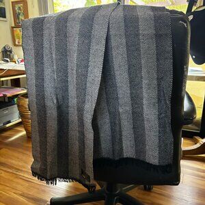 St Michael Pure new wool scarf.  Made in the UK. Black and Grey - Like new